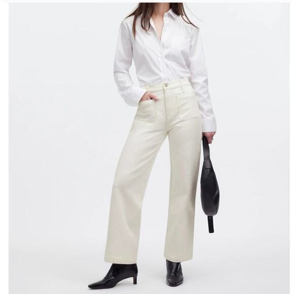 NWT Madewell The Emmett Patch Pocket Wide Leg Jeans Size 24 Retail $138 - Picture 2 of 8